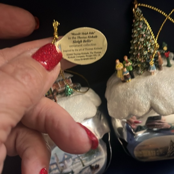 Three Thomas kinkade sleigh bells ornament collectibles - Picture 8 of 8